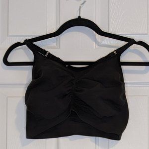 Black Sports Bra - Ruched  - OLD NAVY